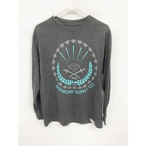 Diamond Supply Co Grey Long Sleeve Shirt Size M